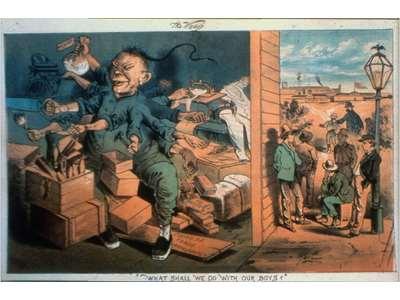 The Chinese Exclusion Act of 1882 was the first law to limit immigrants and reflected the prejudice by nativists against the Chinese and later the