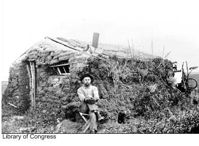 Adapting to Homestead Life Soddies- Homes built of sod bricks (prairie grass &