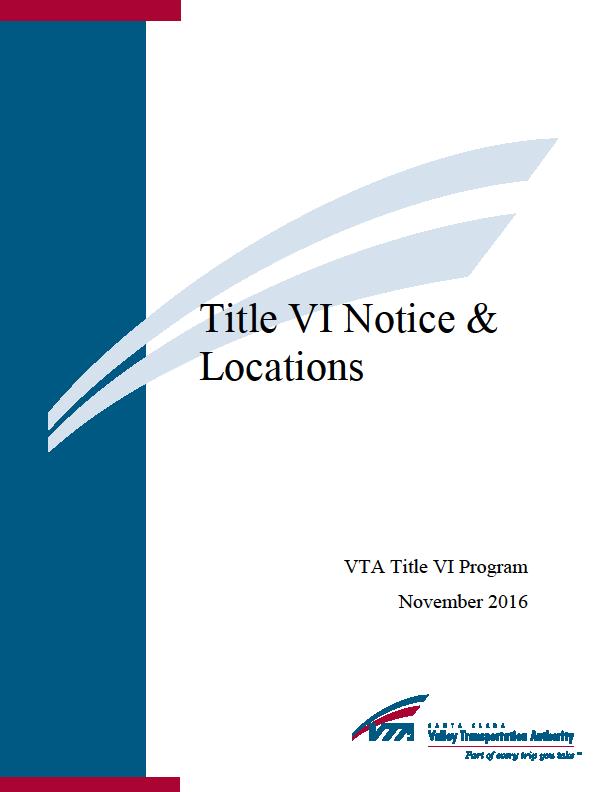 Exhibit 1: VTA Title VI Notice &