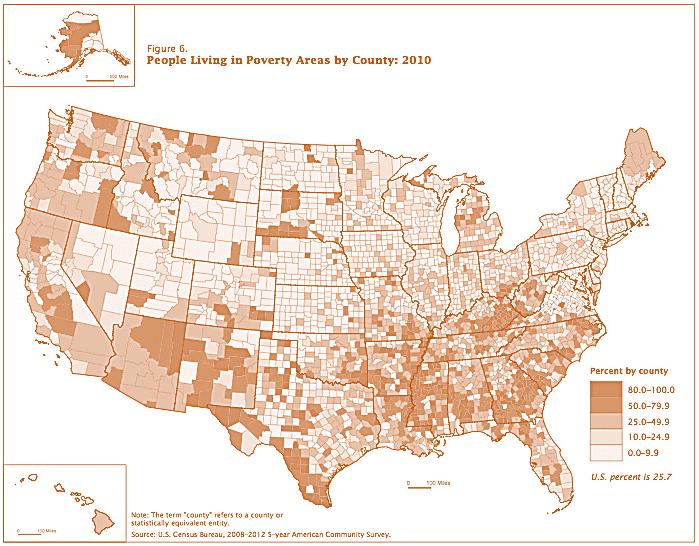The Southeast U.S. has endured a consistent incidence of deep poverty and food insecurity for generations. 4 Consistently, over four census periods (1980, 1990, 2000, 2010) the Southeast U.S. represents some of the poorest regions of the country.