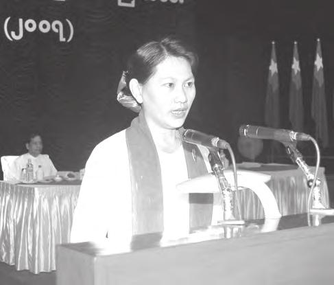 On the first day session, Secretary U Myo of Pyay Township USDA of Bago Division (West) reported on implementation of Pyay Township of Bago Division (West) in a year.