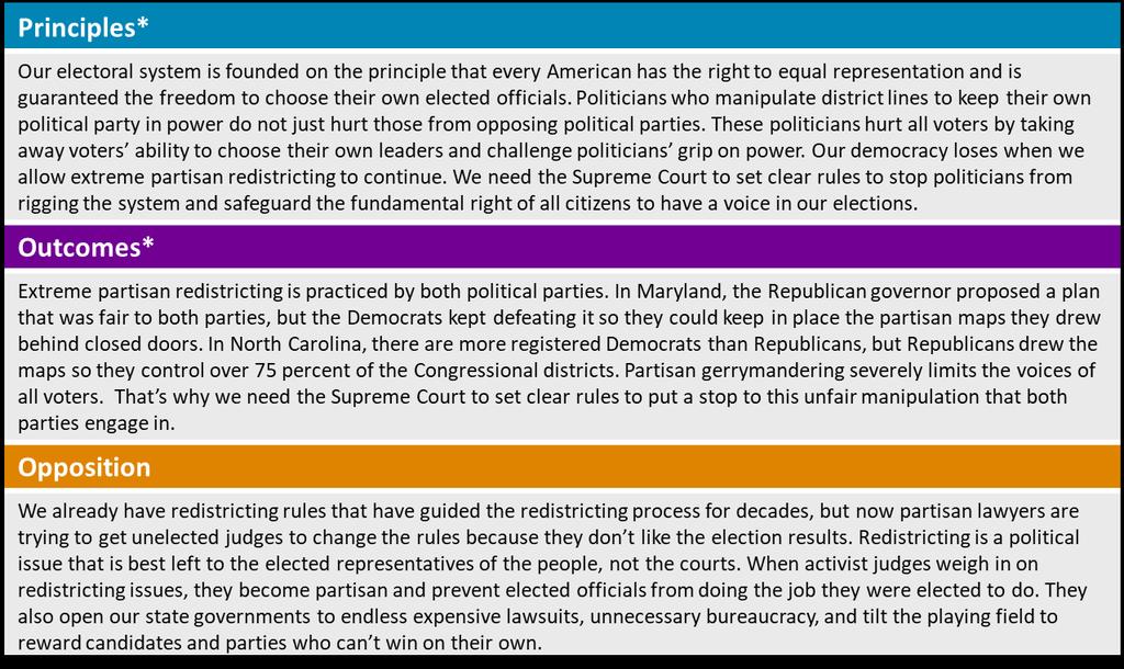 still agree with the Supreme Court setting rules to stop partisan redistricting.