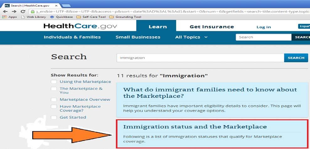 gov Step 2: Select the search result entitled Immigration