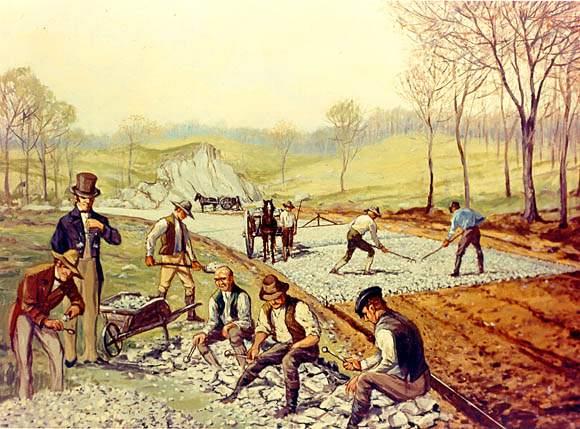 One part of the American System was internal improvements, such as the building of roads, canals, and railroads.