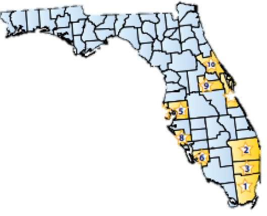 The Current Picture: Florida Top 10 Counties for Seniors 1. Miami-Dade 2. Palm Beach 3. Broward 4. Pinellas 5.