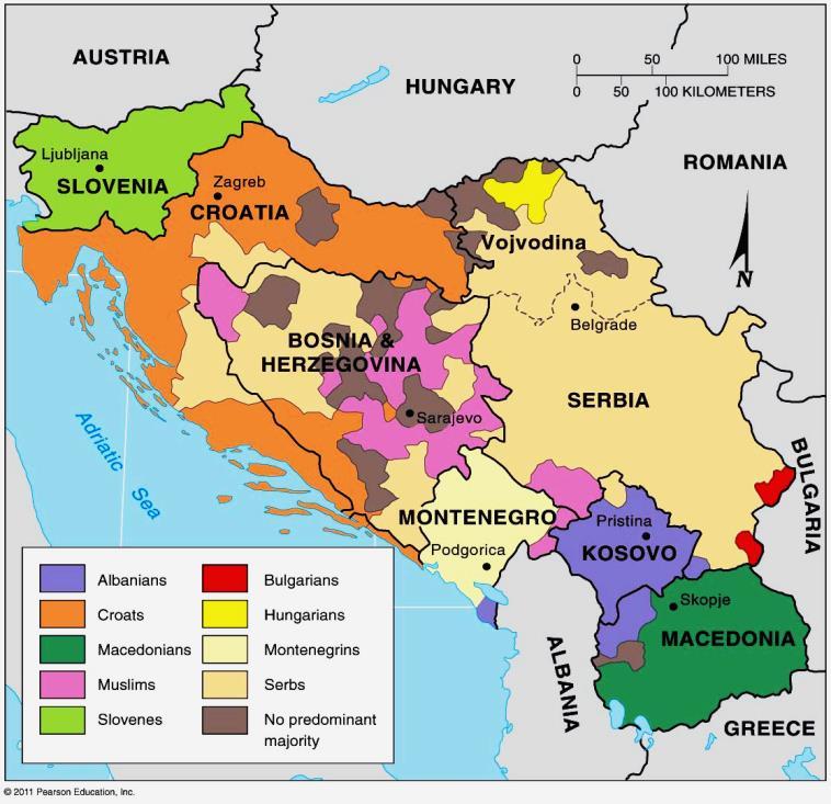 breakup of Yugoslavia balkanization = breakdown of state due to ethnic conflict death of Tito what kind of force was he?