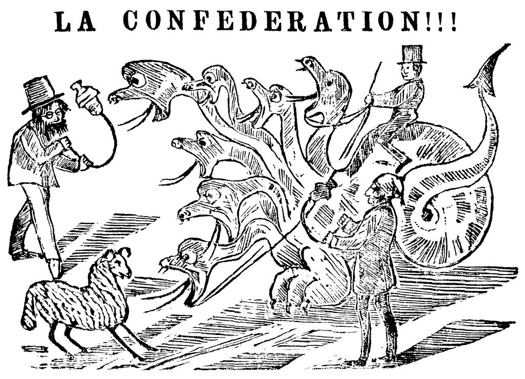 #4 A multi-headed monster Cartoon, published in 1864 depicts G.E.