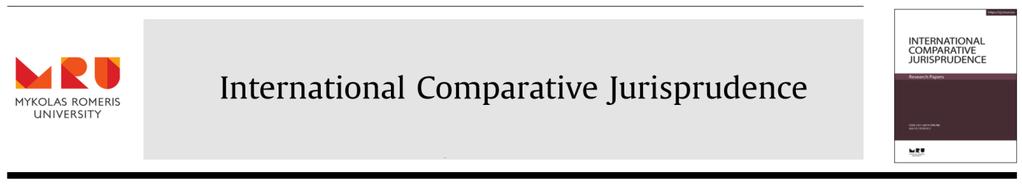 International Comparative Jurisprudence 2017 Volume 3 Issue 2 ISSN 2351-6674 (online) DOI: http://dx.doi.org/10.13165/j.icj.2017.12.