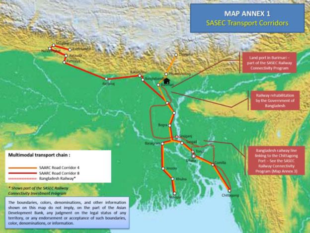 SASEC Transport Corridors SAARC Corridors 4, 8 Bangladesh- Dhaka NW Corridor, Banglabandha-Mongla/ Chittagong Bhutan- Nanglam-Dewathang, Pasakha Access Rd.