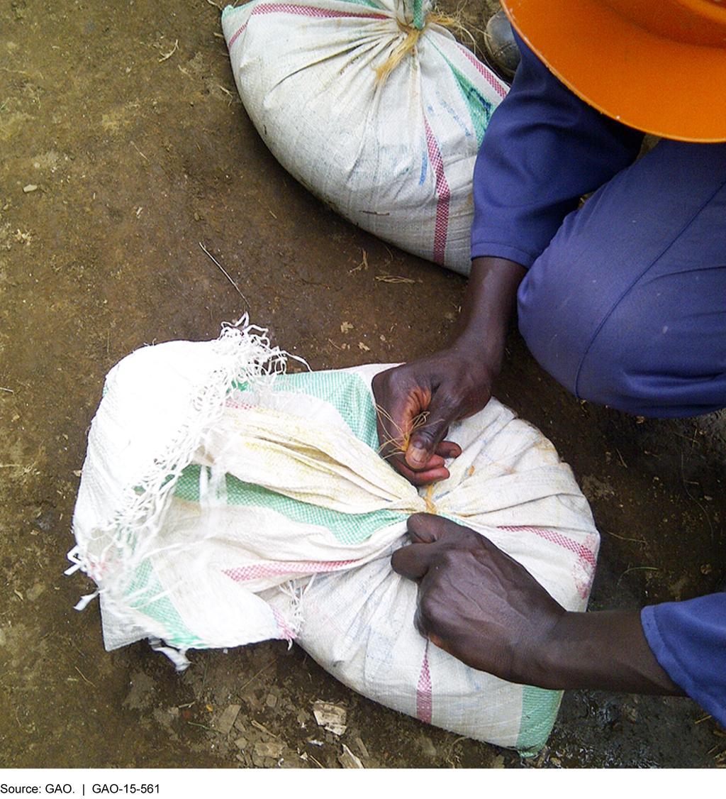 Figure 6: A Bag of Tantalum Ore at a DRC Mine Being