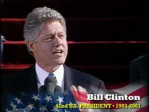 16. 03:17 Footage of Clinton s Inaugural video and webpage graphic PRESIDENT BILL CLINTON WAS THE FIRST TO HAVE