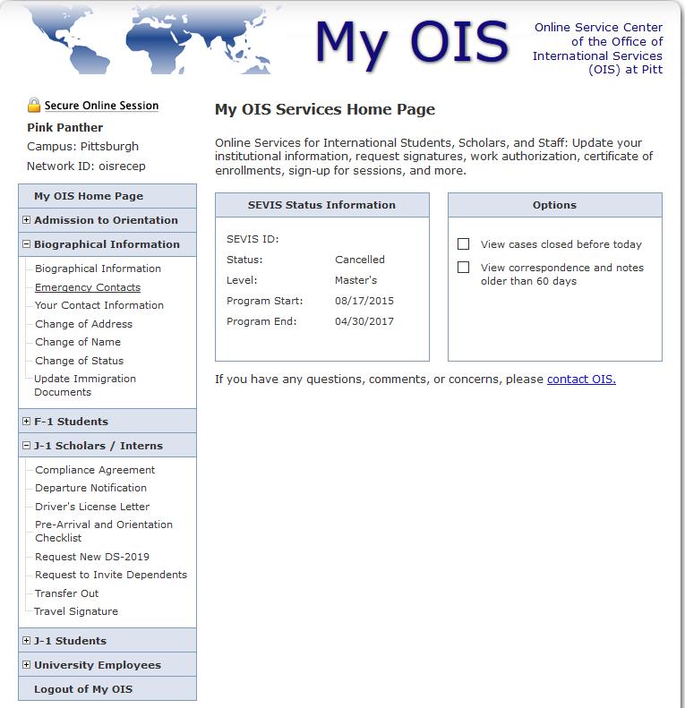 You must notify OIS within 10 days if you move and your address