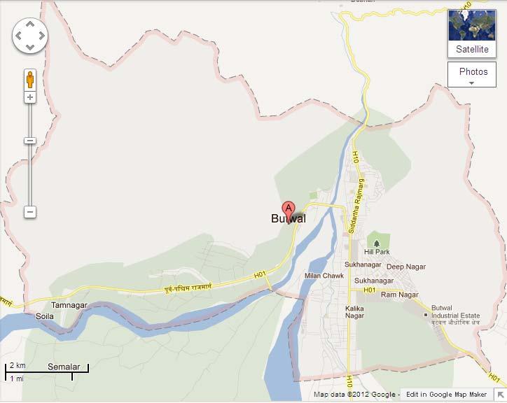 Map 2 Butwal City 28 28 Butwal City 2012, Google Maps website <http://maps.google.com.au/maps?hl=en&rlz=1t4eglc_enau383au467&bav=on.2,or.r_gc.r_pw.r_qf.,cf.