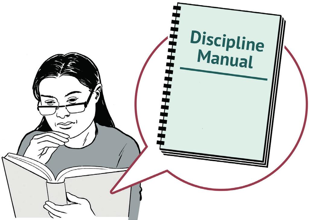 Then using the Discipline Manual carefully check the details