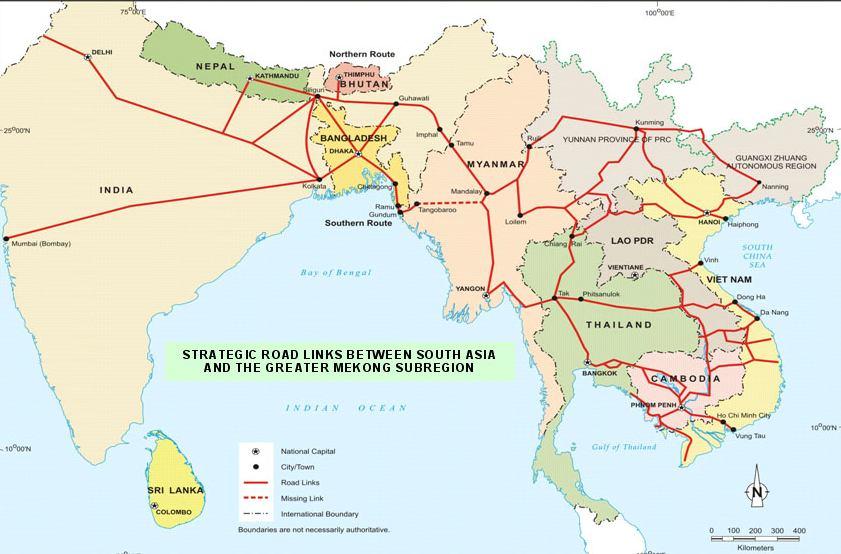 Strategic Road Links between South Asia