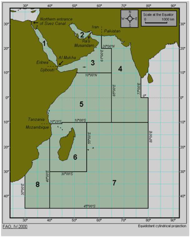 Major Fishing Area 51 includes Saya de Malha Bank. FAO 1990-2018. FAO Major Fishing Areas. INDIAN OCEAN, WESTERN (Major Fishing Area 51). CWP Data Collection.