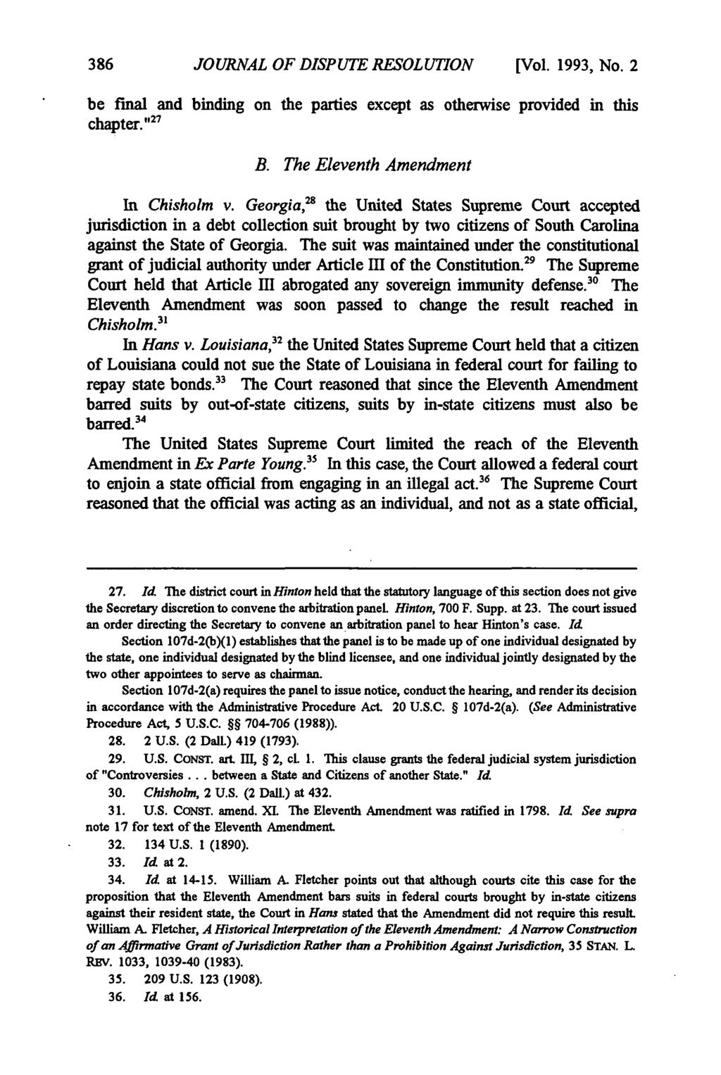 Journal of Dispute Resolution, Vol. 1993, Iss. 2 [1993], Art. 9 JOURNAL OF DISPUTE RESOLUTION be final and binding on the parties except as otherwise provided in this chapter." 27 B.