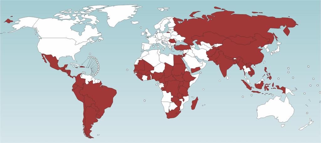 Map 1: Where has any type of PBF been implemented (LMICs)?