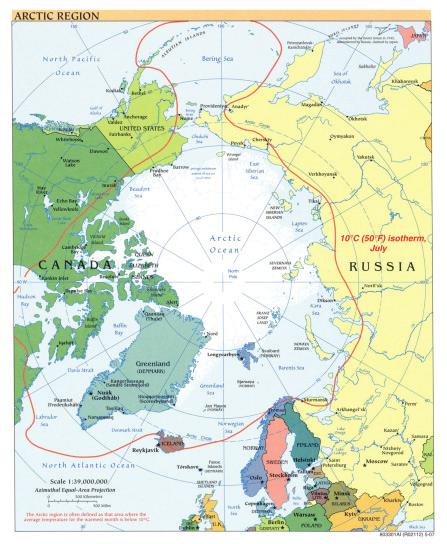 International Network of Customs Universities Figure 1: Detailed geographical chart of the Arctic region (Pole, Arctic Circle, subpolar region) and its political structure (neighbouring states)