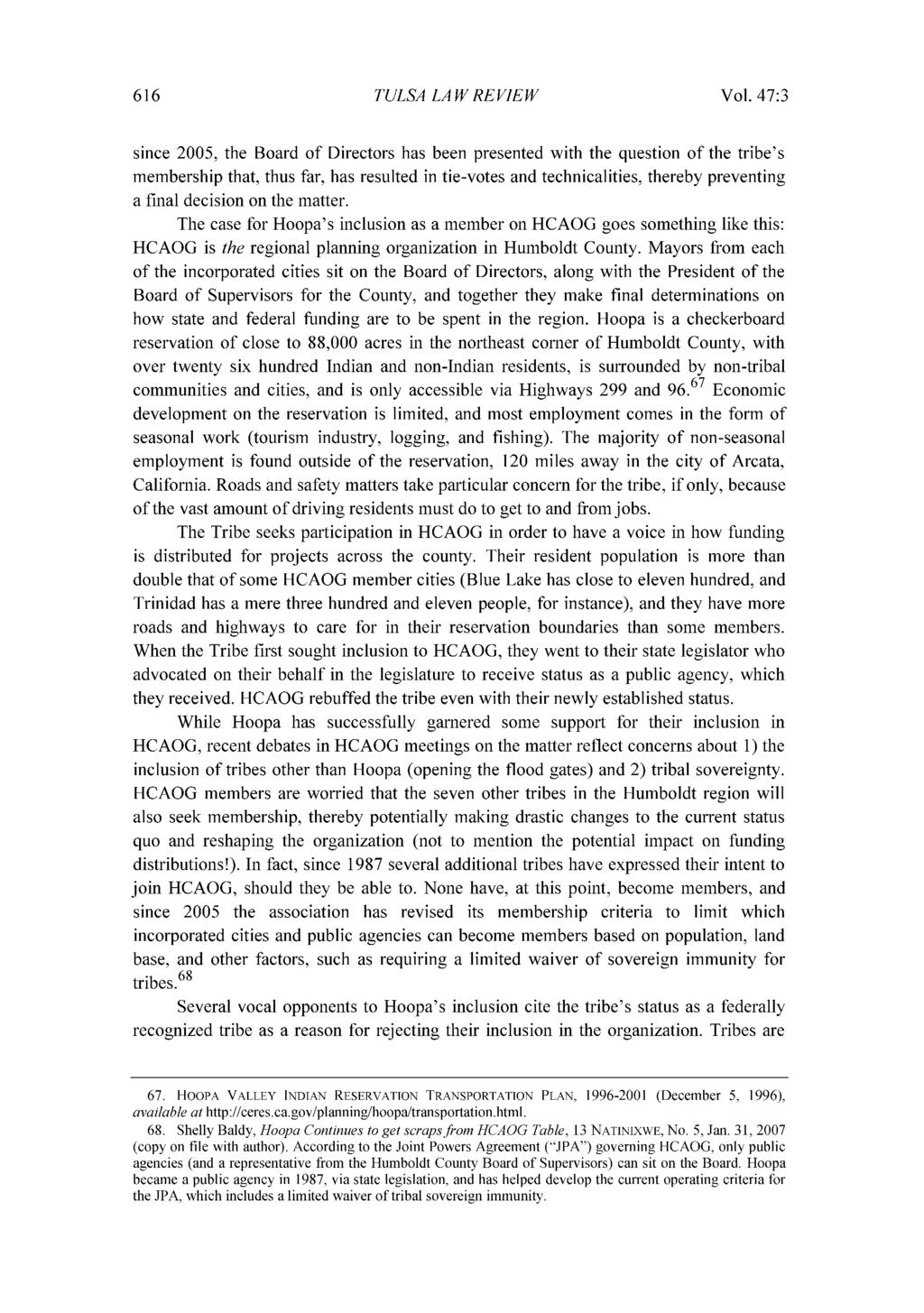Tulsa Law Review, Vol. 47 [2011], Iss. 3, Art. 5 616 TULSA LAW REVIEW Vol.
