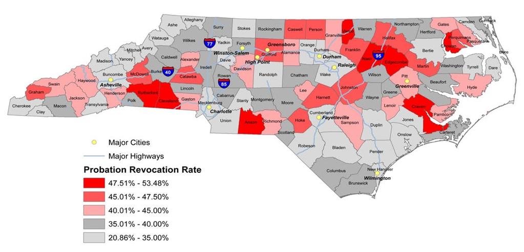 Total Probation Revocations and Revocation Rates Statewide and in the Six Most Populous Counties Total Probation Revocations County FY 2005 FY 2009 05 09 Statewide 21,077 25,207 20% Mecklenburg 882