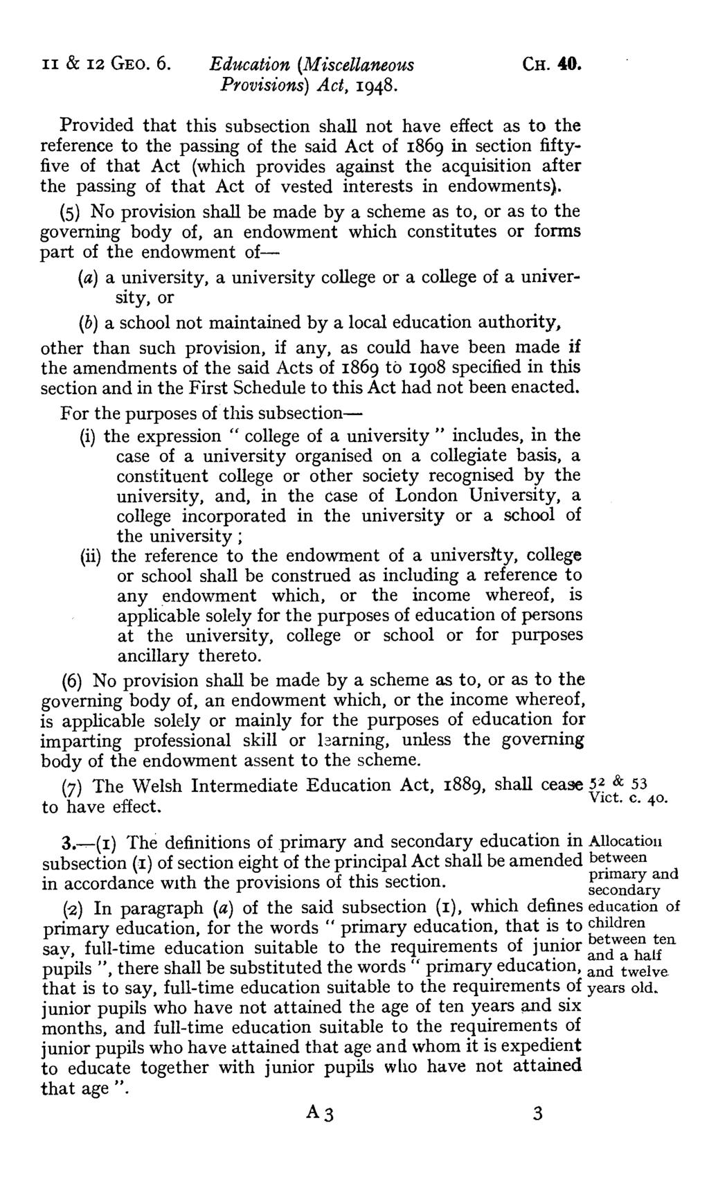 ii & 12 GEO. 6. Education (Miscellaneous CH. 40.
