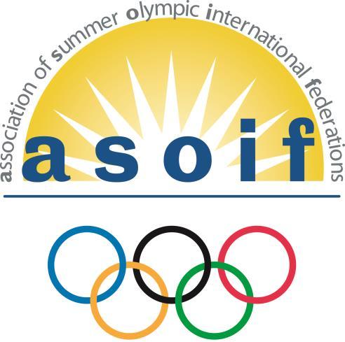 ASSOCIATION OF SUMMER OLYMPIC INTERNATIONAL FEDERATIONS STATUTES 18 April 2018 Printed in Switzerland Copyright 2018 ASOIF Reproduction strictly reserved Association of Summer Olympic