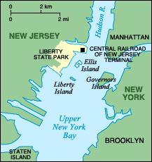 Ellis Island: Atlantic side immigration station in New York Harbor -