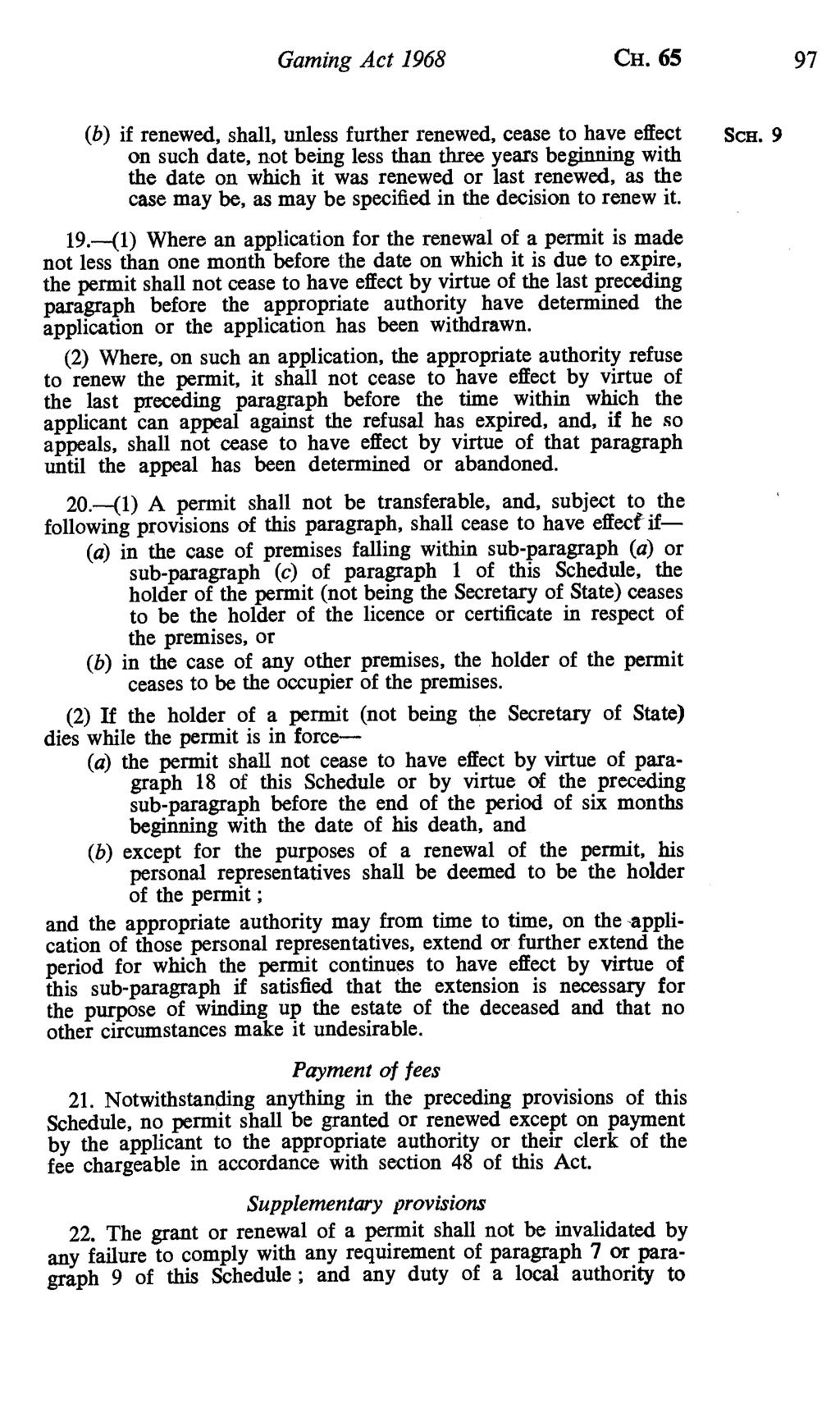 Gaming Act 1968 CH.