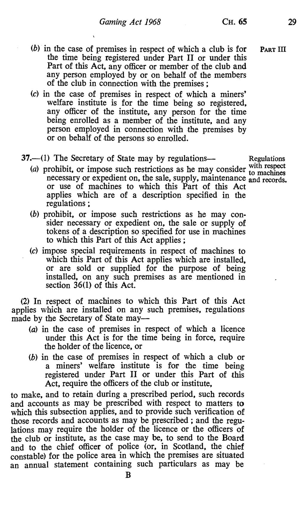 Gaming Act 1968 CH.