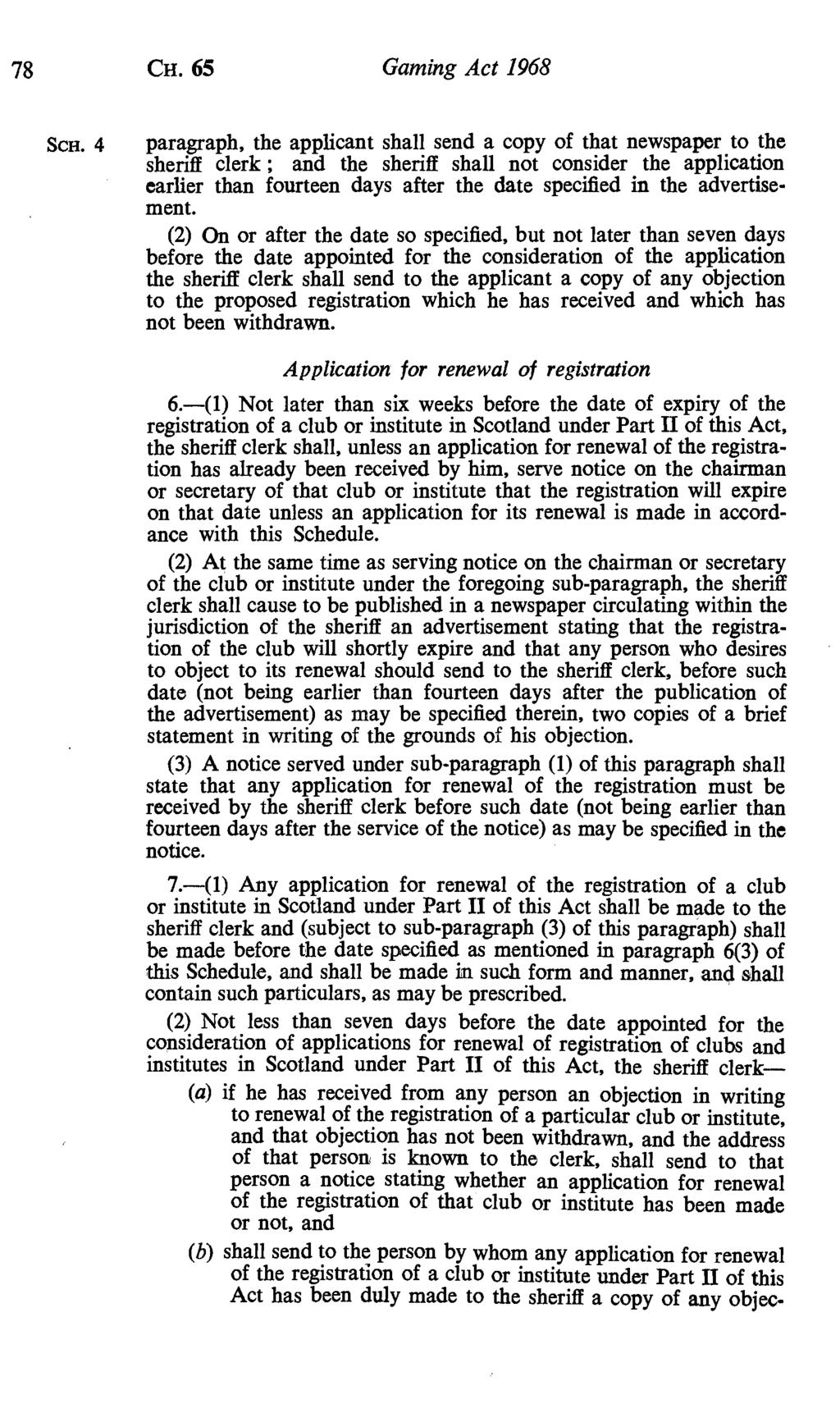 78 CH. 65 Gaming Act 1968 Scu.