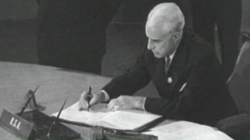 1940 3 min United Nations Charter Is Signed Historical footage. San Francisco, USA. 28 June, 1945.