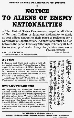 Japanese Internment During World War II All German, Italian, and Japanese citizens in the United States had