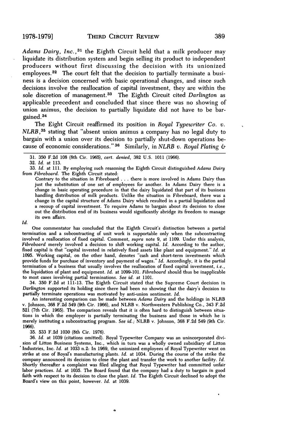 Editors: Labor Law 1978-1979] THIRD CIRCUIT REVIEW 389 Adams Dairy, Inc.