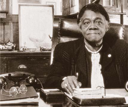 Above: Mary McLeod Bethune, a former teacher at Haines Institute, became the first African American woman to head a federal agency when President Roosevelt named her Director of Negro Affairs for the