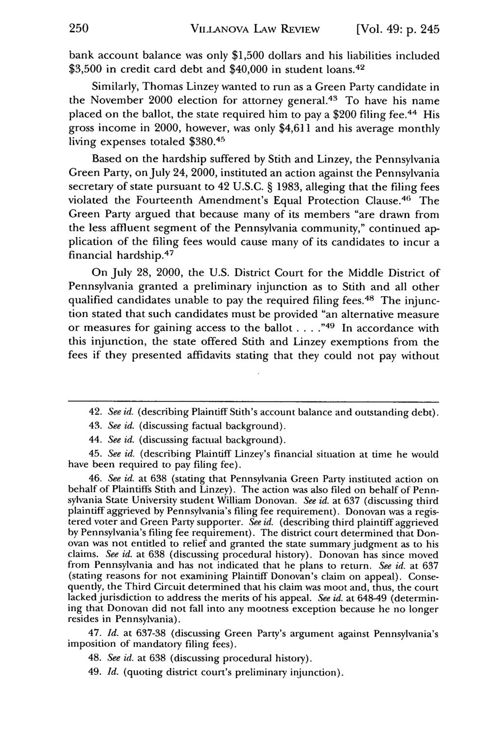 250 Villanova Law Review, Vol. 49, Iss. 1 [2004], Art. 7 VIILANOVA LAW REVIEW [Vol. 49: p.