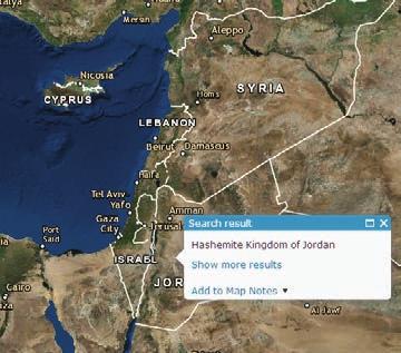 Locate Zaatari refugee camp 1. Go to ArcGIS.com. 2. On the upper ribbon, click Map. 3. In the upper-right corner, click Modify Map.