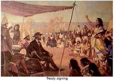 THE NUMBERED TREATIES AND THE CREATION OF RESERVES IN THE WEST Government of Canada sent commissioners and interpreters Their objective was to obtain a permanent