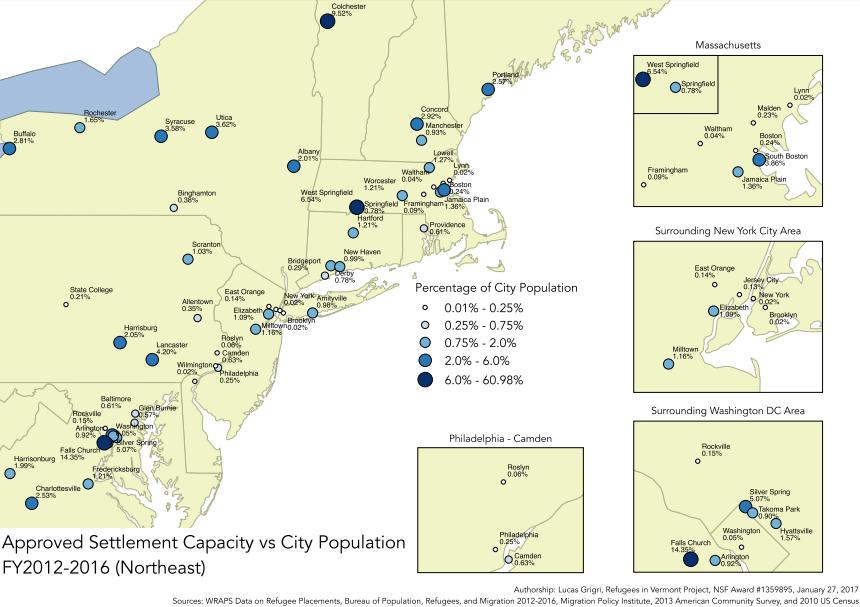 Approved Settlement as a Percentage of City Population FY2012-2016 Figure 2.2 Figure 2.