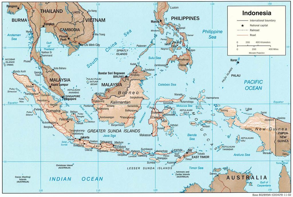 Map of Indonesia Locations of