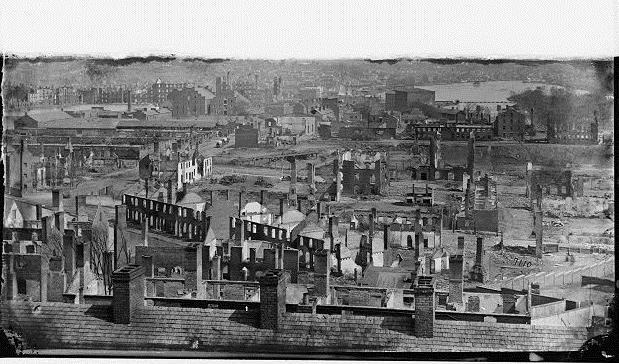 Virginia in 1865: City of Richmond Image 2 Describe the damage in the photo.