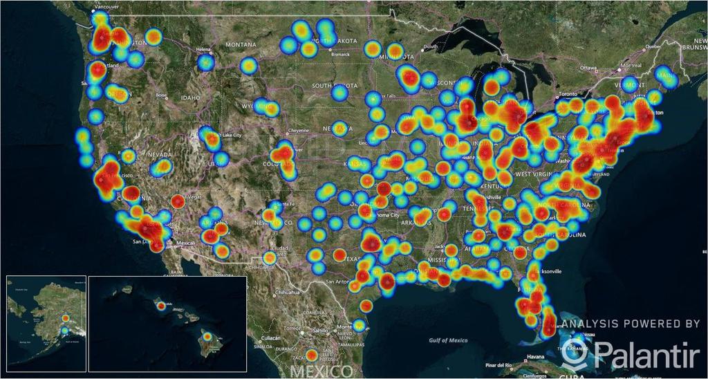 LOCATION OF POTENTIAL TRAFFICKING CASES IN THE UNITED STATES (WHERE KNOWN) 14 14 The image above is a heat map which reflects cases referencing Backpage.