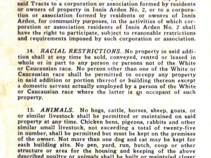 19 Racial Covenants Covenant is a contract imposed on the deed of a buyer of property Mutual agreements between property owners that prevented sale to certain people based on race Became