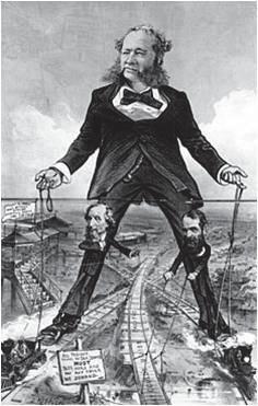 Sample EOC Question The political cartoon pictured below is titled "Modern Colossus of (Rail) Roads," and was drawn in 1879.