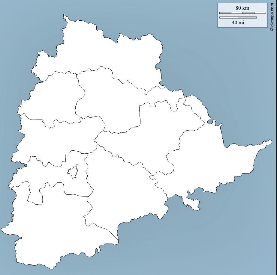 10. Locate the following in TELANGANA outline map. 1) Hyderabad 2) Warangal A: Hyderabad Warangal III. VERY SHORT ANSWERS 11. Why does the density of population is more in urban areas?