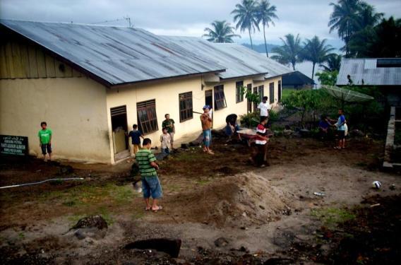 We convey this awareness by developing wrecked schools in disaster area and