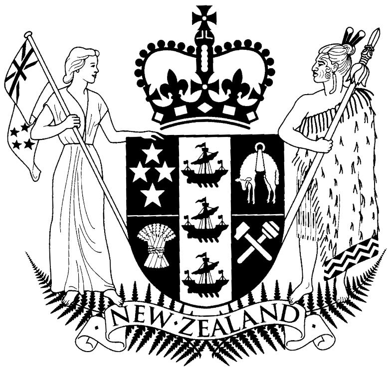 Reprint as at (SR 1992/322) Catherine A Tizard, Governor-General Order in Council At Wellington this 16th day of November 1992 Present: Her Excellency the Governor-General in Council Pursuant to