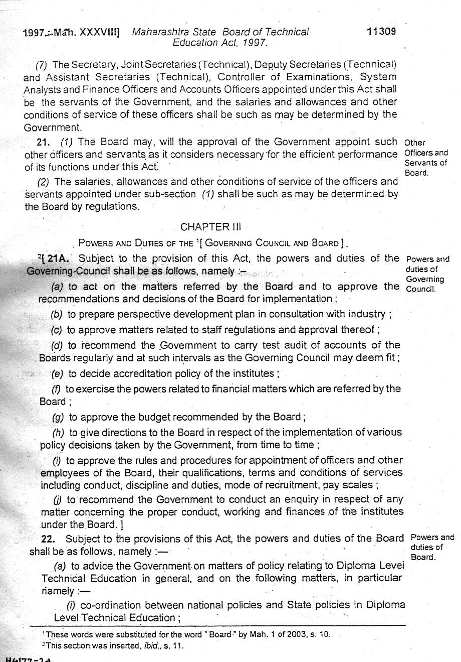 19~7,..;..JVIc1h. XXXVIII] Maharashtra State Board of Technical Education Act, 1997.