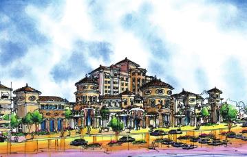 Artist rendering of the North Fork Rancheria Resort Hotel and Casino.