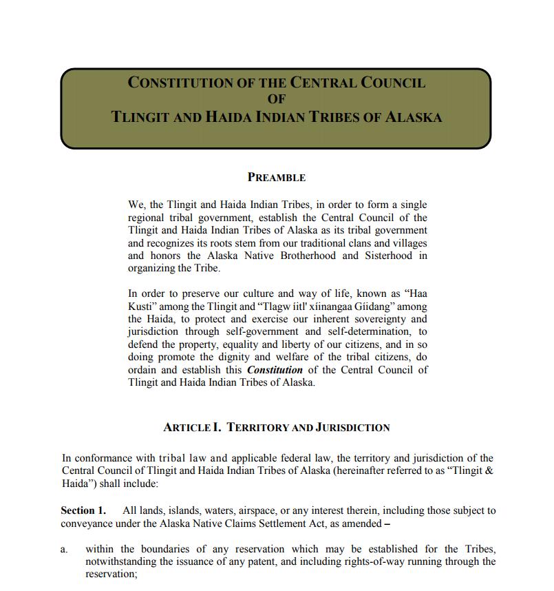 2017 Summary The 82 nd Tribal Assembly took up the Constitutional Committee s proposed amendments to the Tlingit & Haida Constitution.